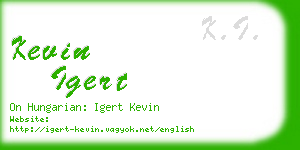 kevin igert business card